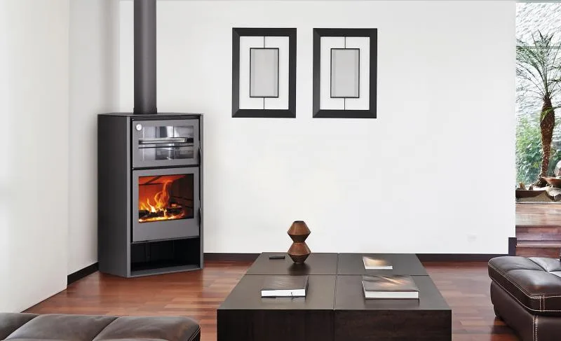 Horno superior revestido con acero inoxidable y ladrillo refractario
