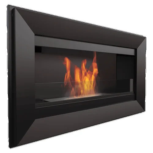 Chimenea Bioetanol de Pared CHARLIE TÜV negro con acristalamiento