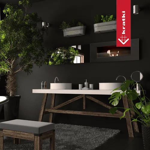 Chimenea Bioetanol de Pared DELTA 2 TÜV con acristalamiento