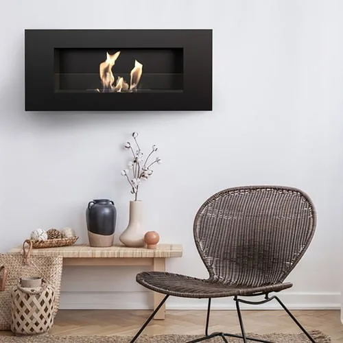 Chimenea Bioetanol de Pared DELTA 2 TÜV negro