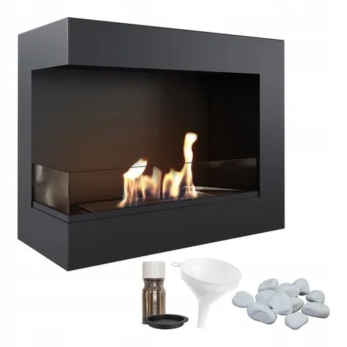 Chimenea Bioetanol de Pared DELTA 60 TÜV izquierda piedras decorativas set