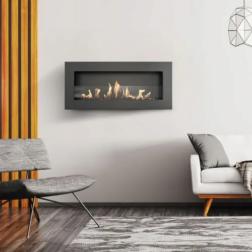Chimenea Bioetanol de Pared DELTA SLIM TÜV con acristalamiento
