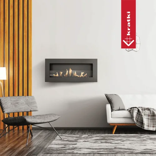 Chimenea Bioetanol de Pared DELTA2 SLIM TÜV con acristalamiento REGALOS