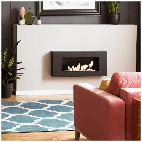 Chimenea Bioetanol de Pared encastrables DELTA FLAT negro TÜV