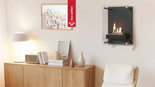 Chimenea Bioetanol de Pared GLASS con acristalamiento TÜV kit