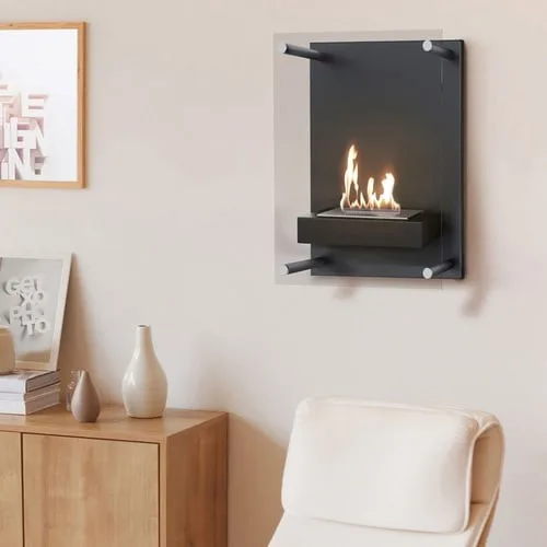 Chimenea Bioetanol de Pared GLASS con acristalamiento
