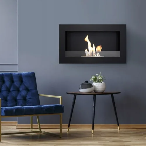 Chimenea Bioetanol de Pared GOLF2 TÜV negro con acristalamiento