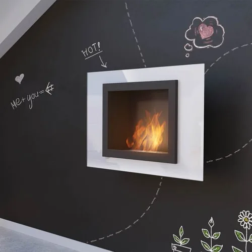 Chimenea Bioetanol de Pared OSCAR TÜV blanco