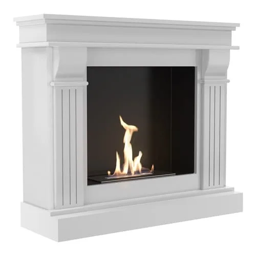 Chimenea Bioetanol de Portal AUGUST TÜV blanco