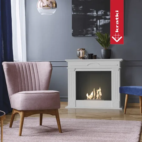 Chimenea Bioetanol de Portal DECEMBER TÜV blanco autoensamblaje