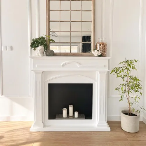 Chimenea Bioetanol de Portal DECEMBER TÜV blanco