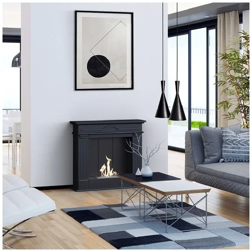 Chimenea Bioetanol de Portal DECEMBER TÜV negro autoensamblaje
