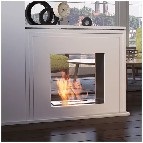 Chimenea Bioetanol de Portal JUNE Túnel TÜV blanco