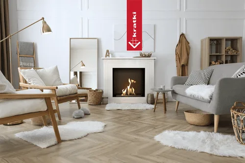 Chimenea Bioetanol de Portal JUNE TÜV blanco