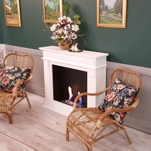 Chimenea Bioetanol de Portal NOVEMBER TÜV blanco