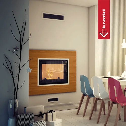 Chimenea de agua de leña KRATKI AMELIA 15 kW Ø 220 puerta elevable