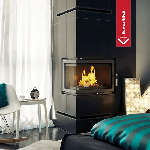 Chimenea de agua de leña KRATKI MAJA izquierda 8 kW Ø 180