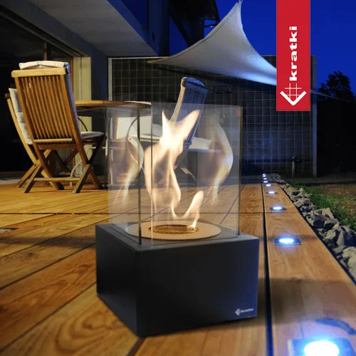 Chimenea de bioetanol de sobremesa TANGO1 con piedras decorativas REGALOS