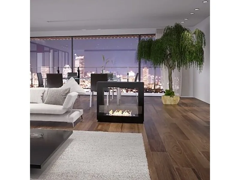Chimenea de bioetanol electrónica ARCH - Doble cara