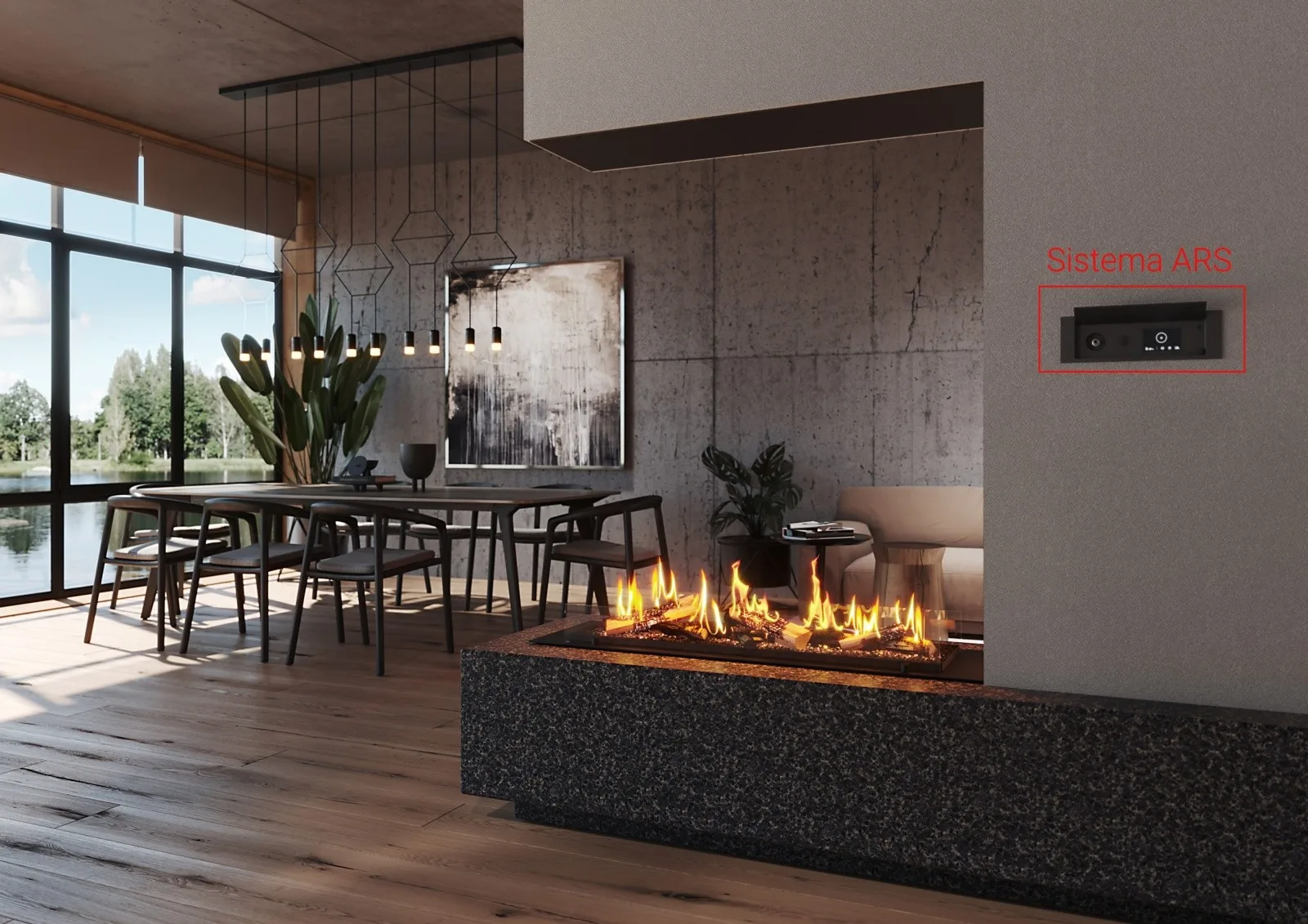 Chimenea de bioetanol electrónica CHALET I 650 EX