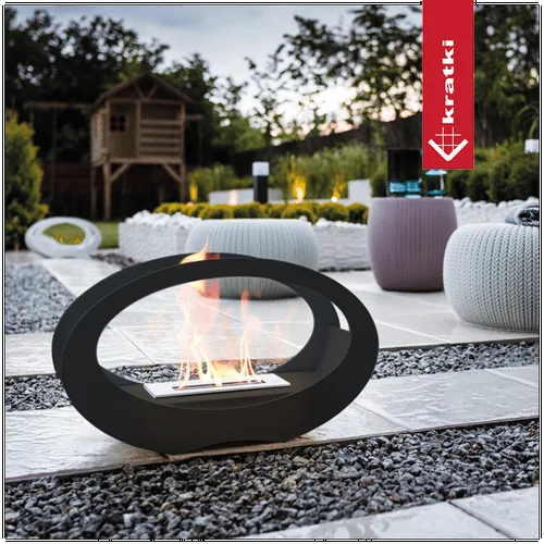 Chimenea de bioetanol independiente ECHO negro kit de accesorios