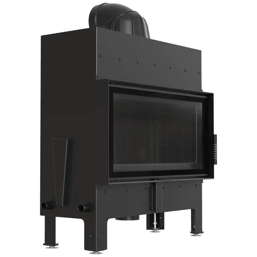 Chimenea de leña de acero KRATKI FLOKI L 12 kW Ø 200 revestimiento thermotec negro