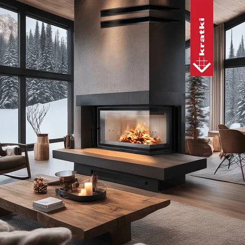 Chimenea de leña de acero KRATKI FLOKI L derecho 12 kW Ø 200