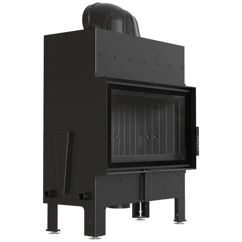 Chimenea de leña de acero KRATKI FLOKI M 10 kW Ø 200 revestimiento thermotec negro