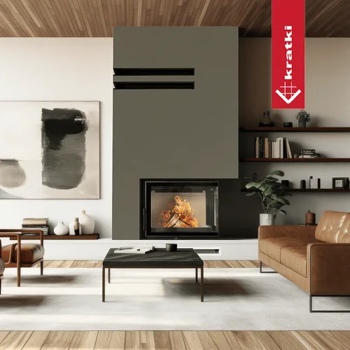 Chimenea de leña de acero KRATKI FLOKI S derecho 8 kW Ø 160