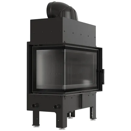 Chimenea de leña de acero KRATKI FLOKI S izquierda 8 kW Ø 160 thermotec negro
