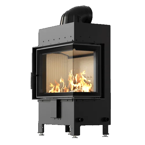 Chimenea de leña de acero KRATKI LUCY derecha 12 kW Ø 200