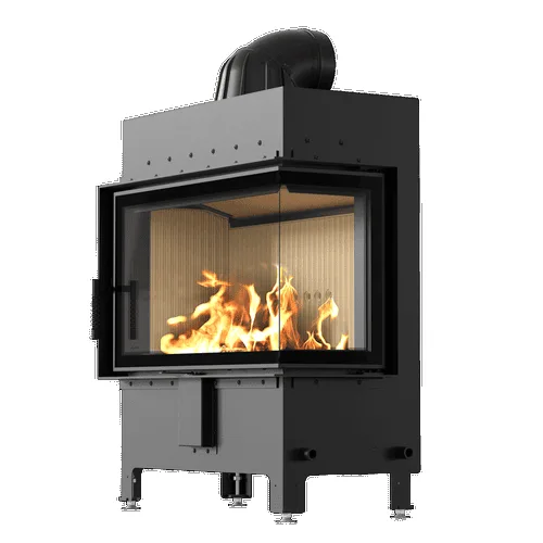 Chimenea de leña de acero KRATKI LUCY derecha 14 kW Ø 200