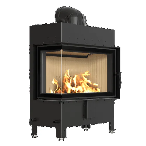 Chimenea de leña de acero KRATKI LUCY izquierda 14 kW Ø 200