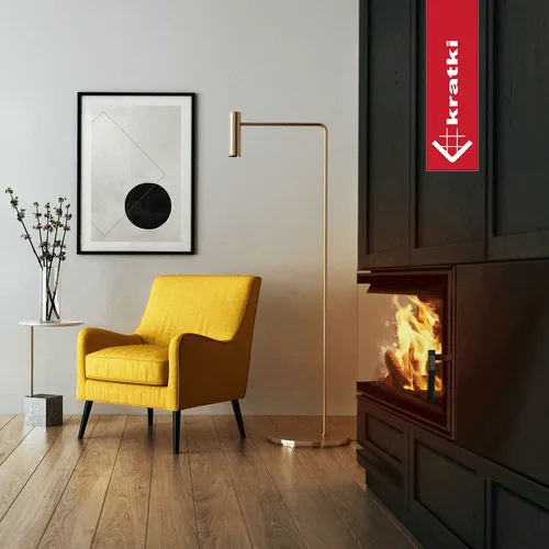Chimenea de leña de acero KRATKI LUCY SLIM izquierda 10 kW Ø 160