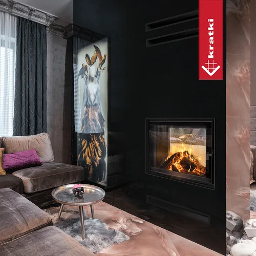 Chimenea de leña de acero KRATKI LUCY TÚNEL 12 kW Ø 200