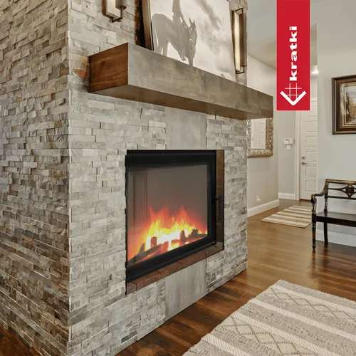 Chimenea de leña de acero KRATKI LUCY TÚNEL 14 kW Ø 200