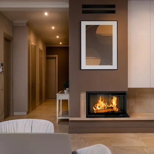 Chimenea de leña de acero KRATKI MBM derecha 10 kW Ø 200 puerta elevable