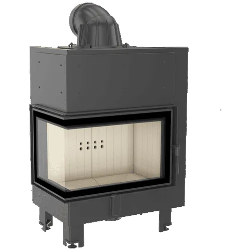 Chimenea de leña de acero KRATKI MBM izquierda 10 kW Ø 200 vidrio doblado