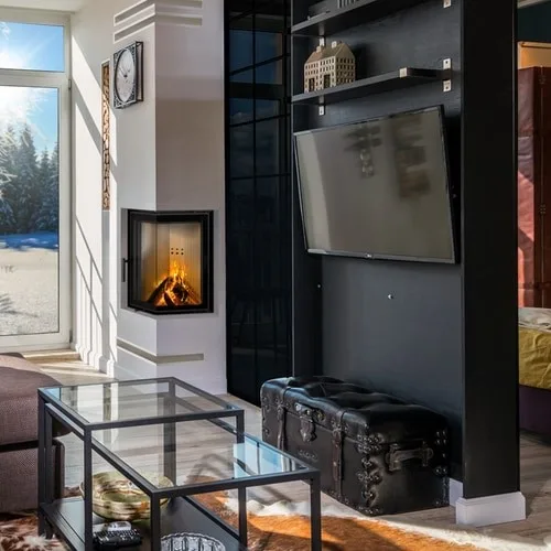 Chimenea de leña de acero KRATKI MBN derecha 10 kW Ø 200