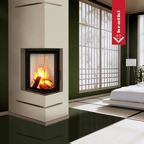 Chimenea de leña de acero KRATKI MBN izquierda 10 kW Ø 200