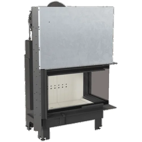 Chimenea de leña de acero KRATKI MBO derecha 15 kW Ø 200 puerta elevable vidrio doblado