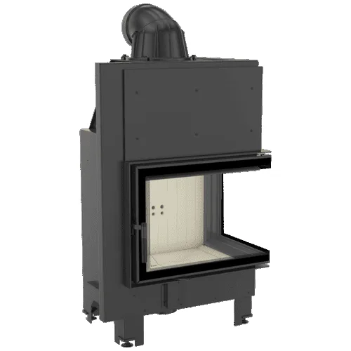 Chimenea de leña de acero KRATKI MBZ derecha 13 kW Ø 200 vidrio doblado