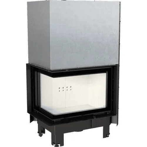 Chimenea de leña de acero KRATKI MBZ izquierda 13 kW Ø 200 puerta elevable
