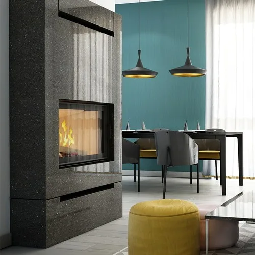 Chimenea de leña de acero KRATKI NADIA 12 kW Ø 200