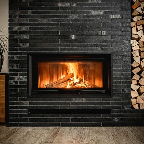 Chimenea de leña de acero KRATKI NADIA 14 kW Ø 200 puerta elevable