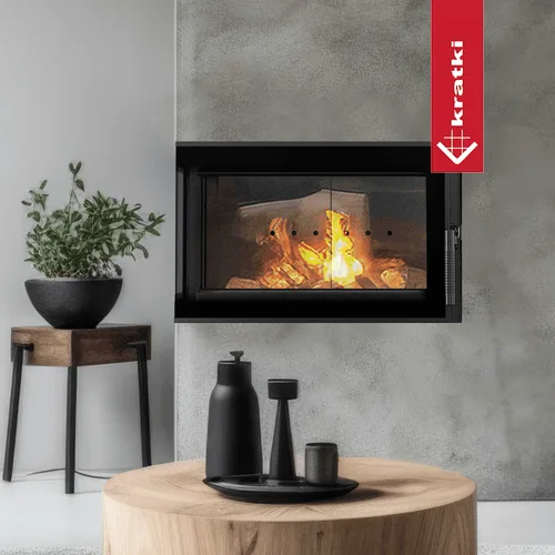 Chimenea de leña de acero KRATKI SIMPLE izquierda 6 kW Ø 150