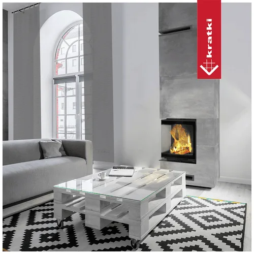 Chimenea de leña de acero KRATKI VNL 480/480 8 kW Ø 200 puerta elevable