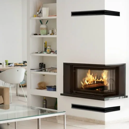 Chimenea de leña de acero KRATKI VNP 610/430 9 kW Ø 200 puerta elevable
