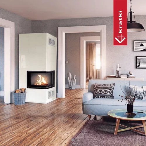 Chimenea de leña de acero KRATKI VNP 700/480 12 kW Ø 200 puerta elevable