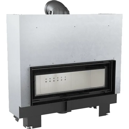 Chimenea de leña de acero MB100 14 kW Ø 200 puerta elevable
